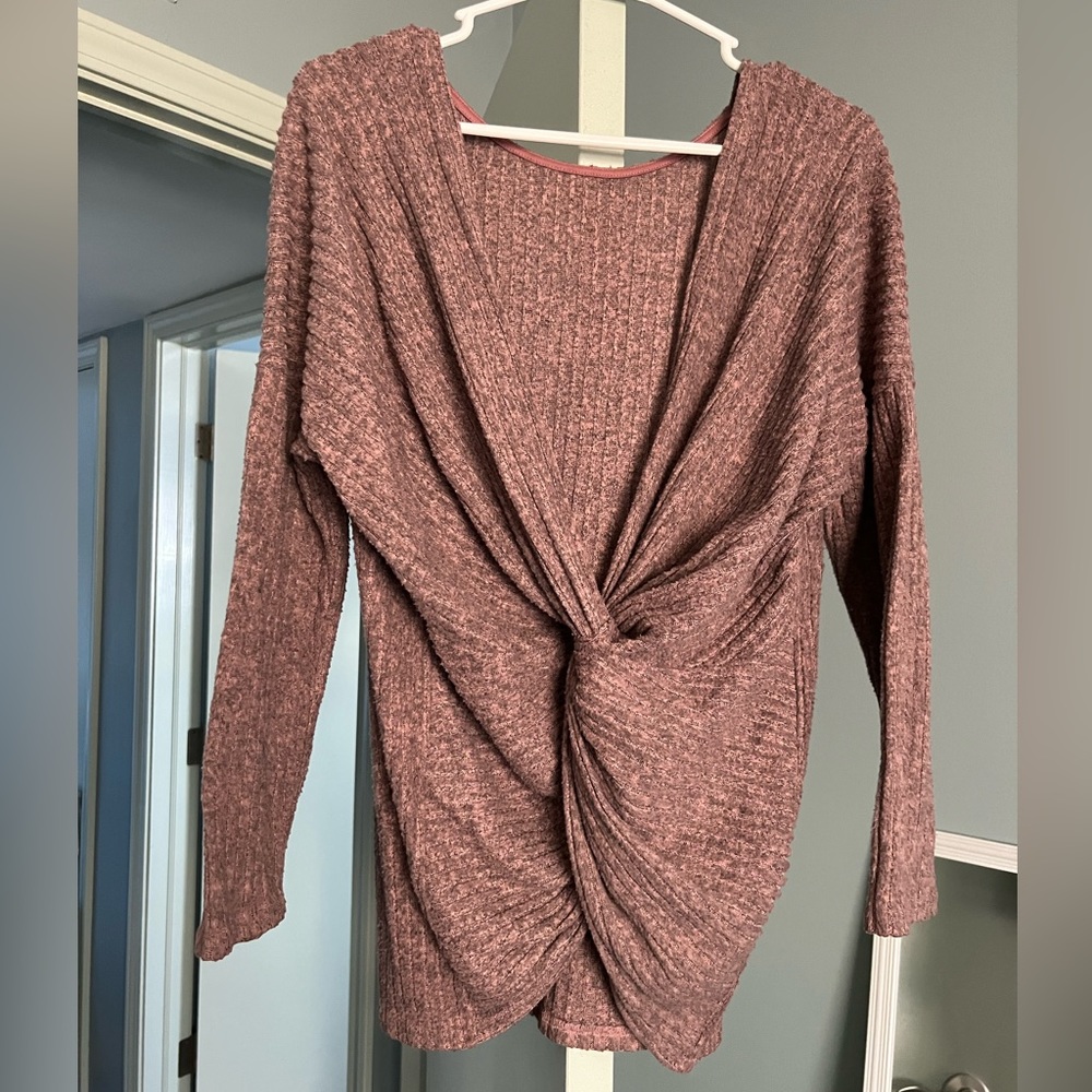 Twist front sweater